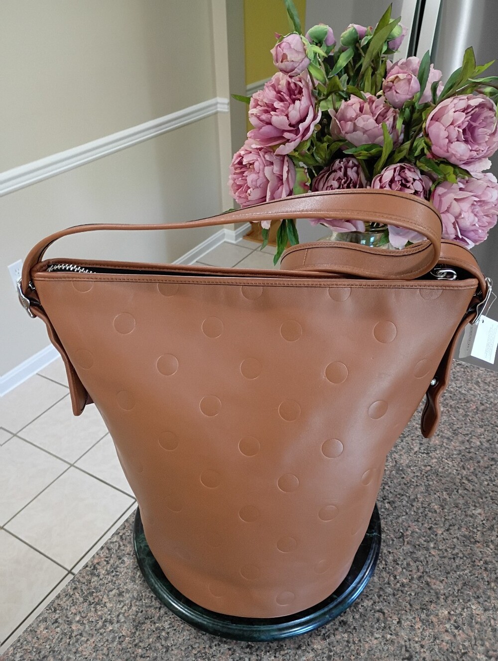 NWT Coach Limited Edition Saddle Dot Leather Duffle Bucket - Picture 16 of 16